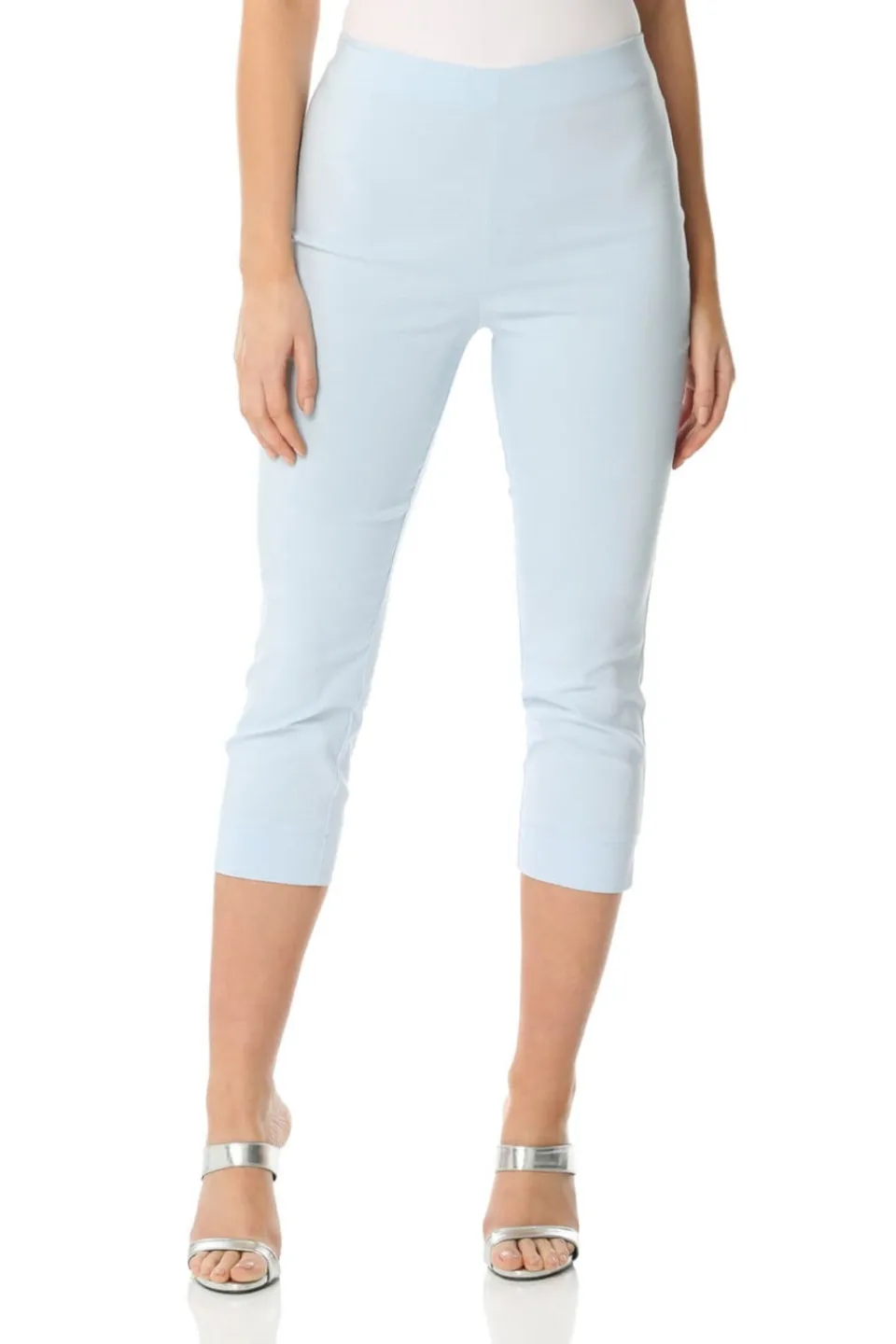 Trousers>Roman Light Blue Cropped Stretch Trouser LightBlue