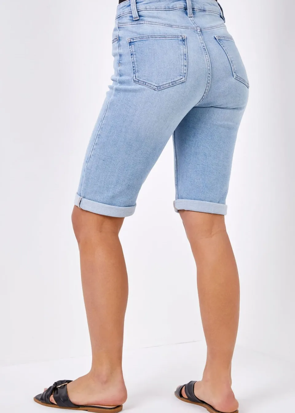 Shorts>Roman Light Denim Essential Stretch Knee Length Shorts LightDenim