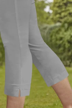 Trousers>Roman Light Grey Cropped Stretch Trouser Capri Summer Leggings 3/4 Pedal Pushers LightGrey