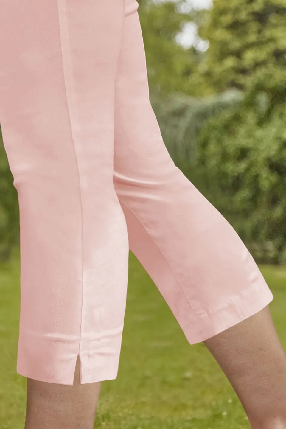 Trousers>Roman Light Pink Cropped Stretch Trouser Capri Summer Leggings 3/4 Pedal Pushers LightPink