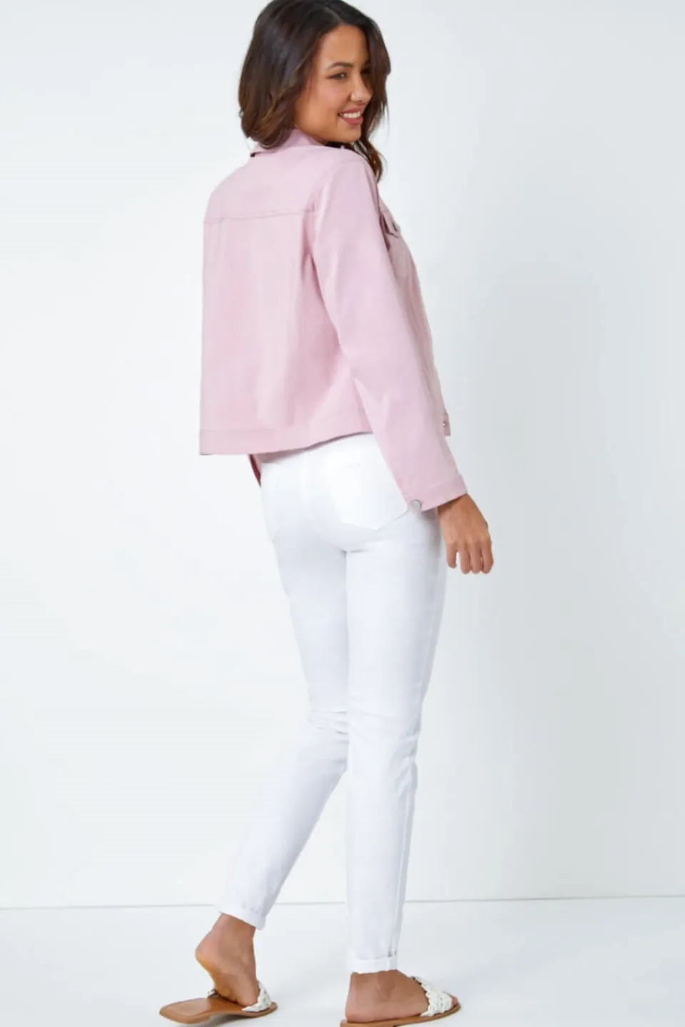 Coats & Jackets>Roman Light Pink Stretch Pocket Detail Jacket LightPink