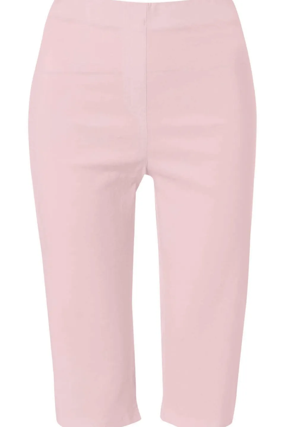 Shorts>Roman Light-Pink Stretch Knee Length Elastic Waist Shorts PalePink