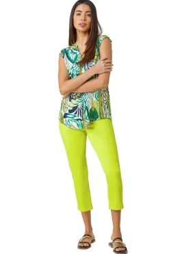 Jeans & Jeggings>Roman Lime Cropped Stretch Denim Jegging