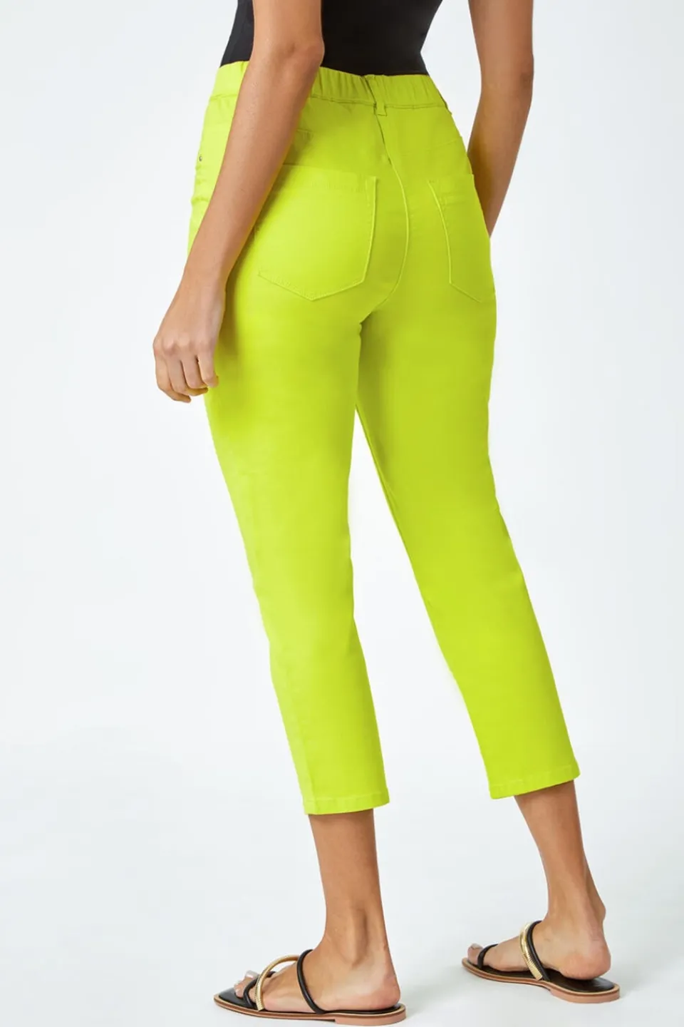 Jeans & Jeggings>Roman Lime Cropped Stretch Denim Jegging