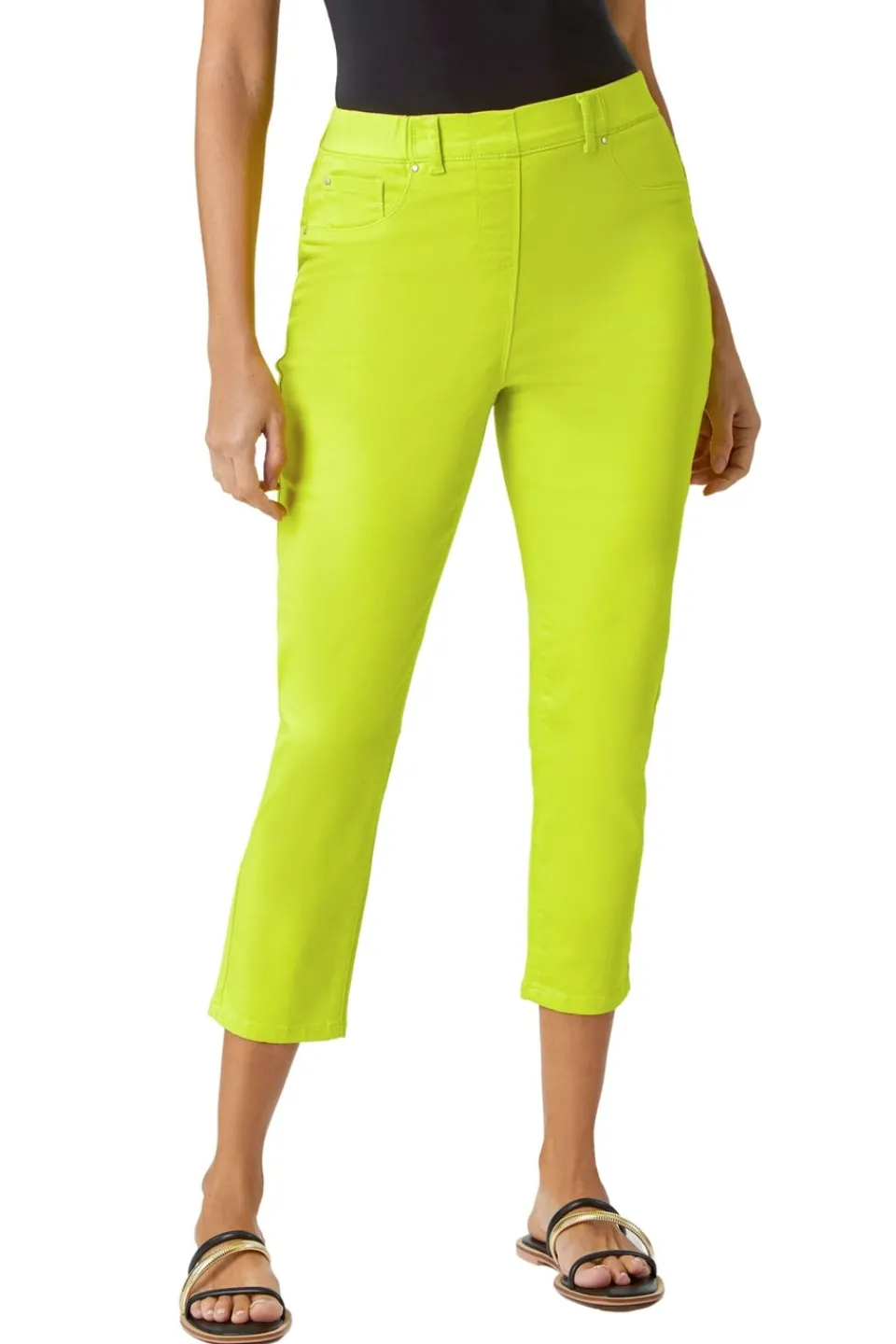 Jeans & Jeggings>Roman Lime Cropped Stretch Denim Jegging