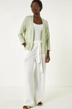 Tops>Roman Lime Shimmer Detail Shrug Cardigan