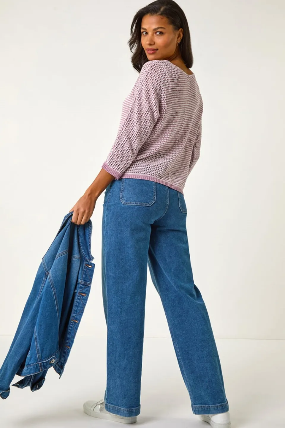 Tops>Roman Mauve Stitch Detail Knit Jumper