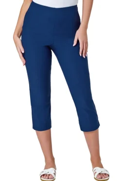 Trousers>Roman Midnight Blue Petite Cropped Stretch Trousers MidnightBlue