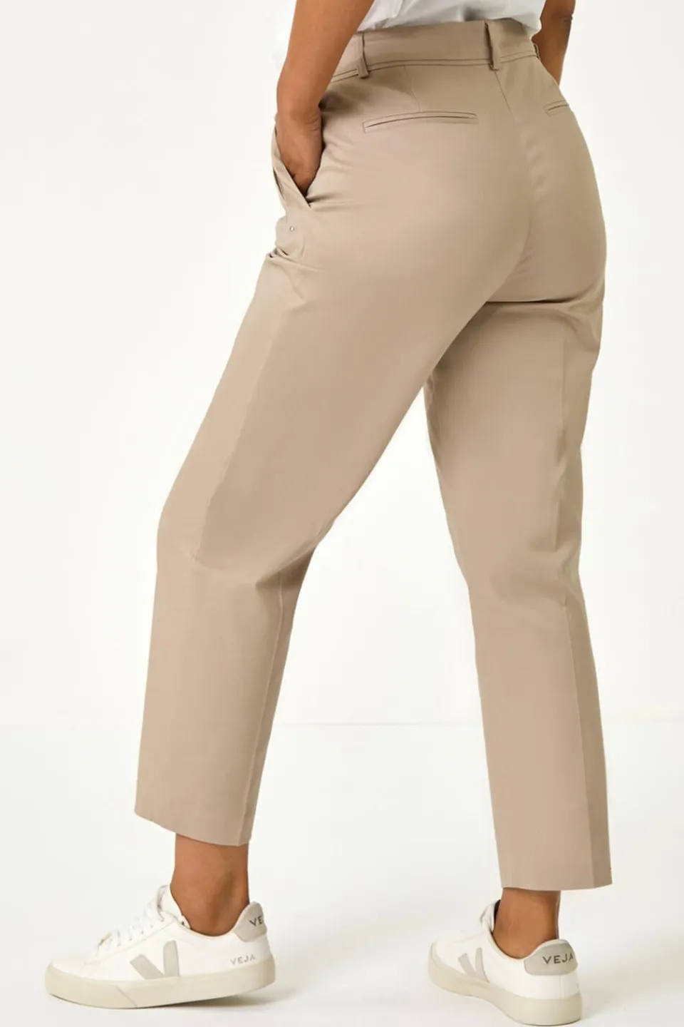 Trousers>Roman Mocha Petite Tapered Stretch Trouser