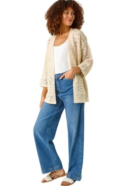 Tops>Roman Natural Stitch Detail Cardigan