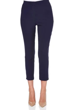 Trousers>Roman 3/4 Length Stretch Elastic Waist Trouser Navy