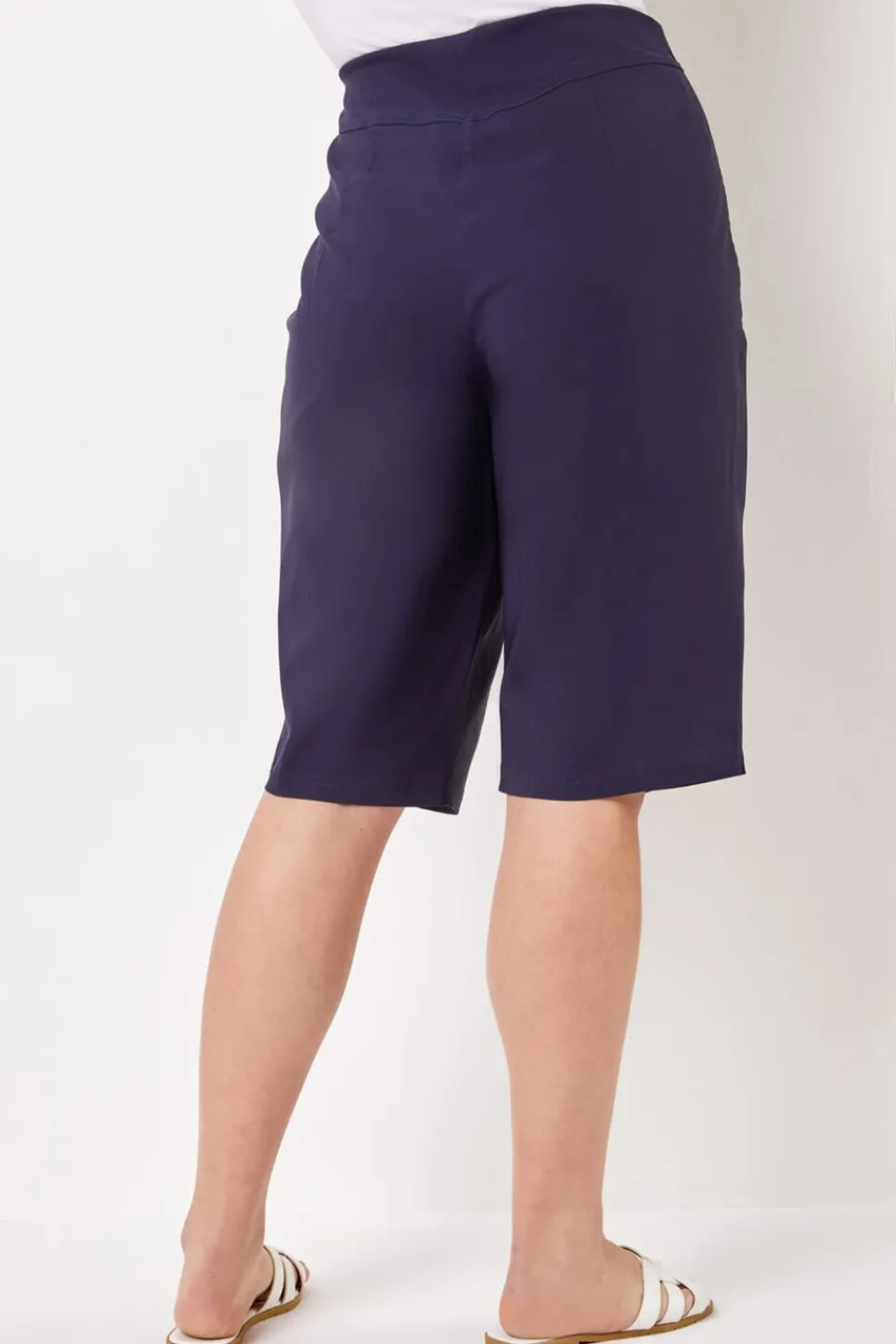 Shorts>Roman Curve Knee Length Stretch Shorts Navy