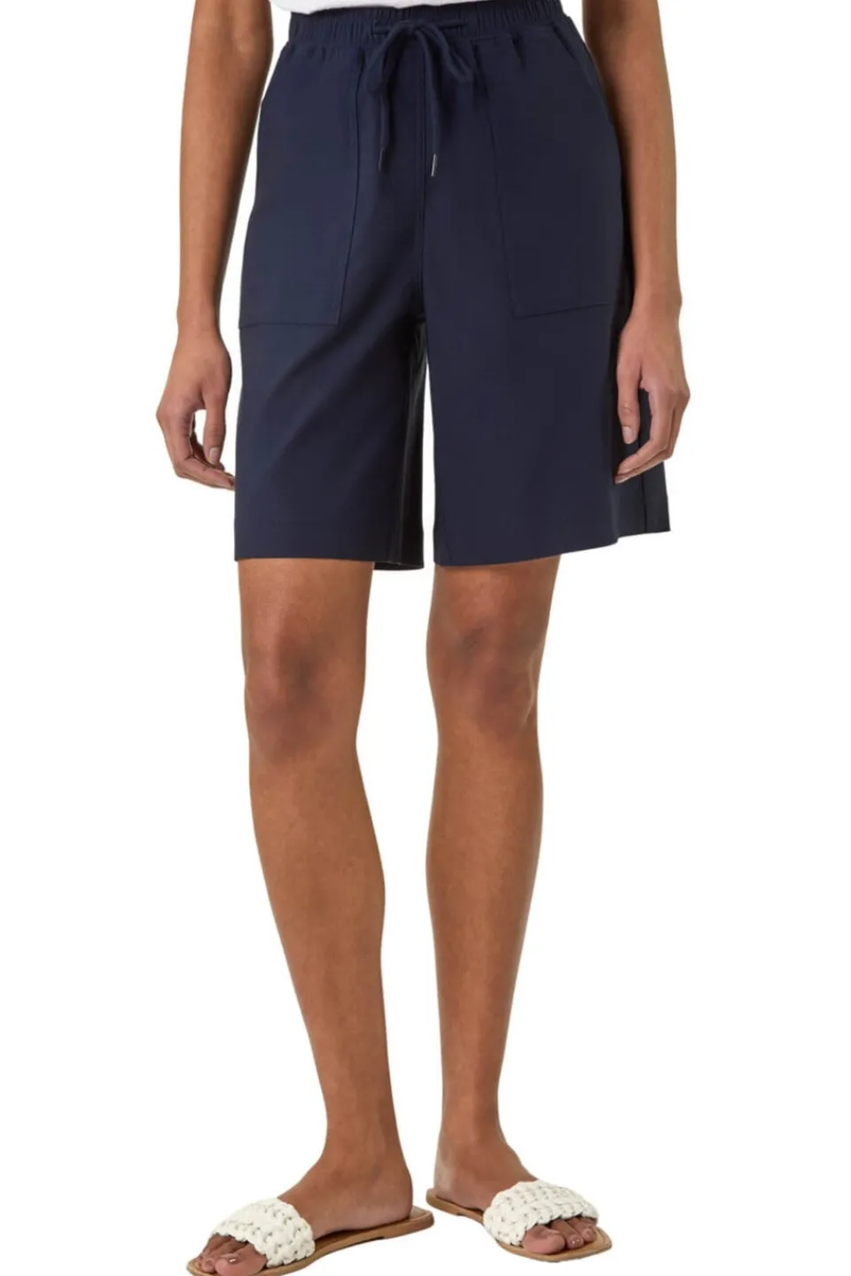 Shorts>Roman Navy Drawcord Detail Pocket Stretch Shorts