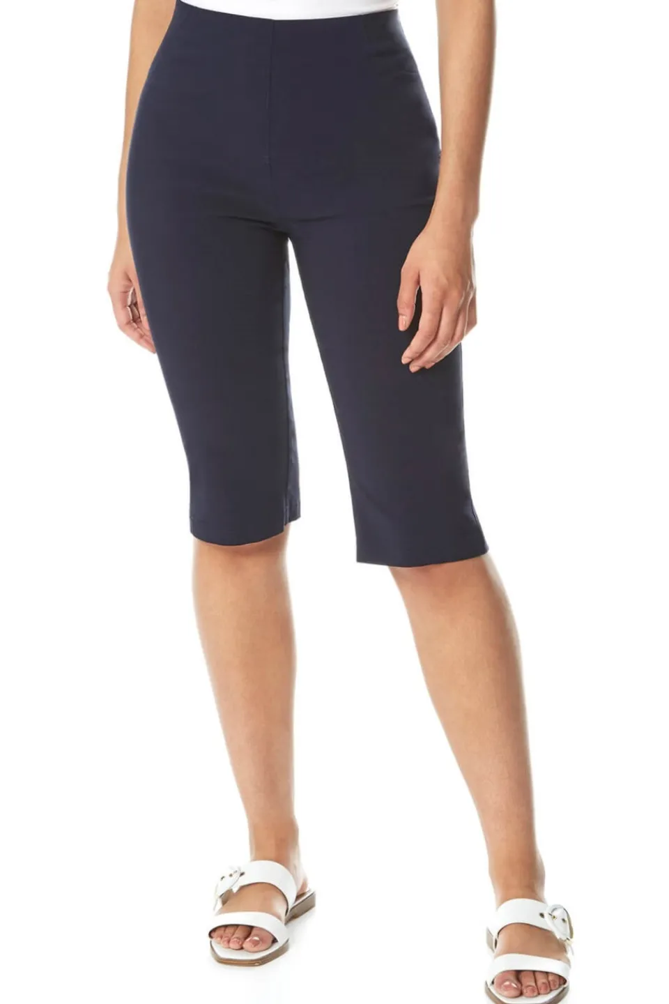 Shorts>Roman Knee Length Stretch Shorts Navy