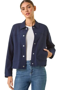 Coats & Jackets>Roman Navy Patch Pocket Jacket