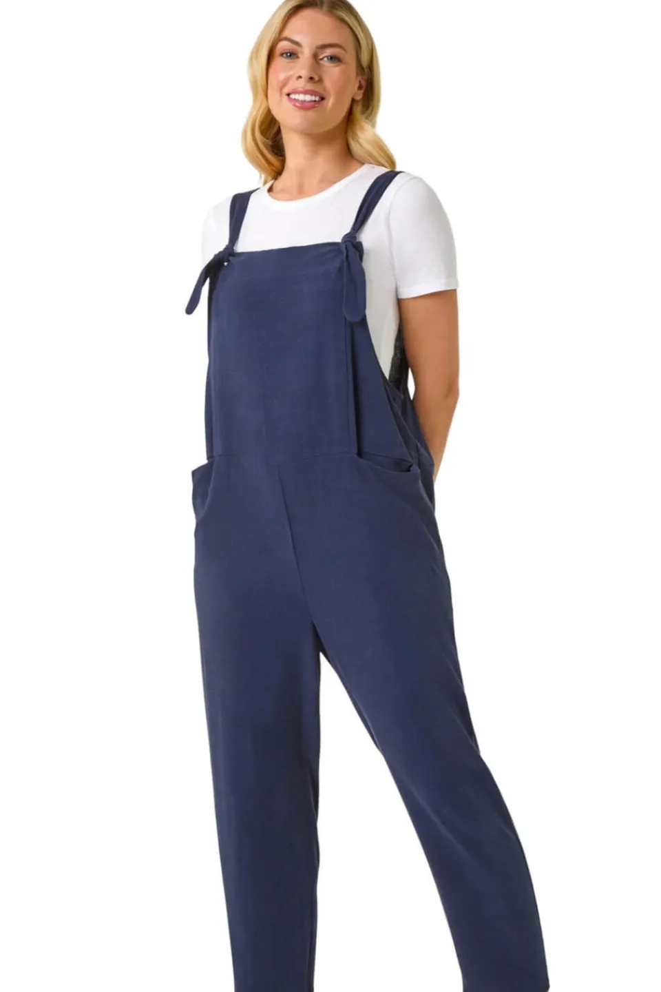 Jumpsuits & Playsuits>Roman Navy Petite Strap Woven Jumpsuit