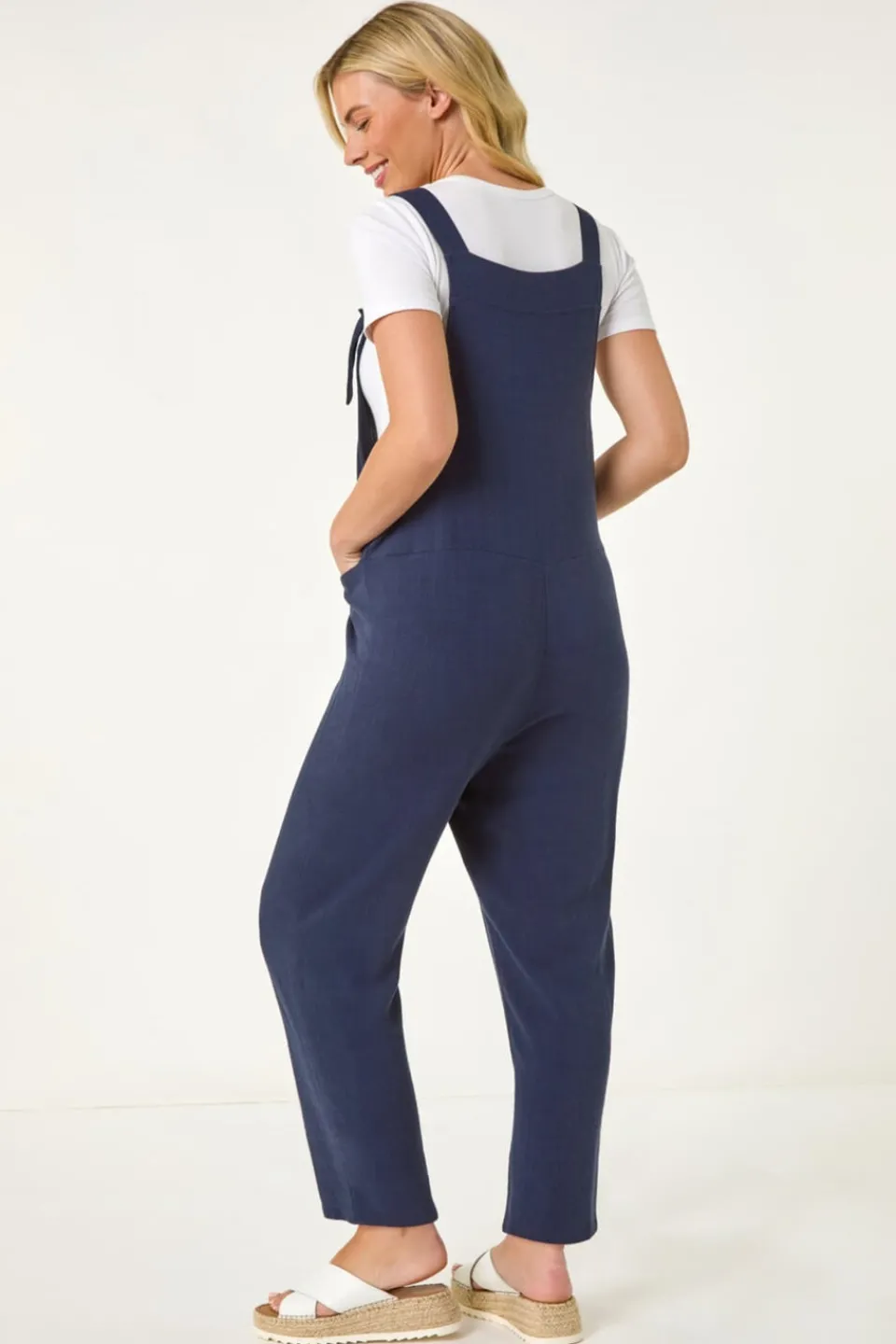 Jumpsuits & Playsuits>Roman Navy Petite Strap Woven Jumpsuit