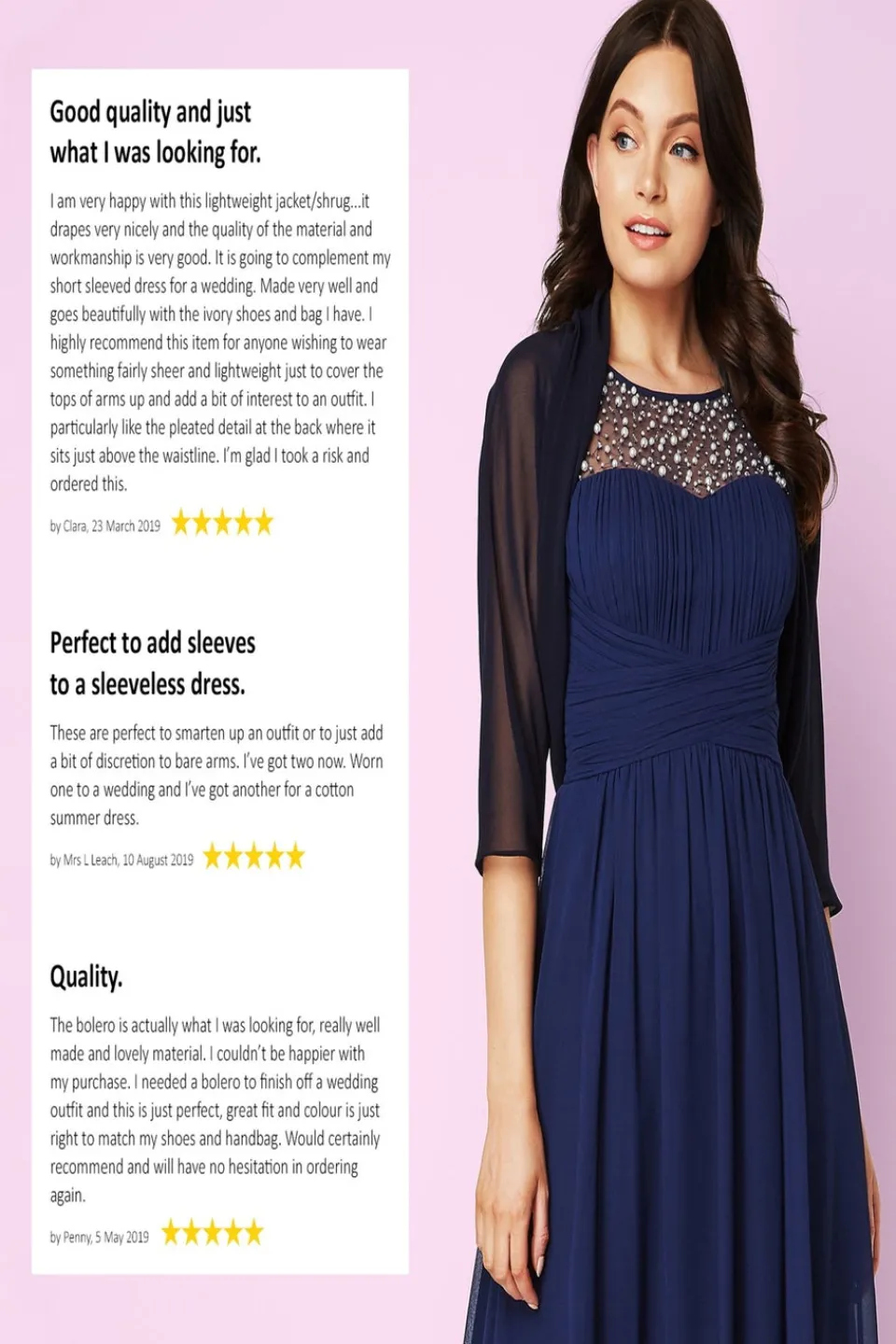 Coats & Jackets>Roman Ruched Hem Chiffon Bolero Navy