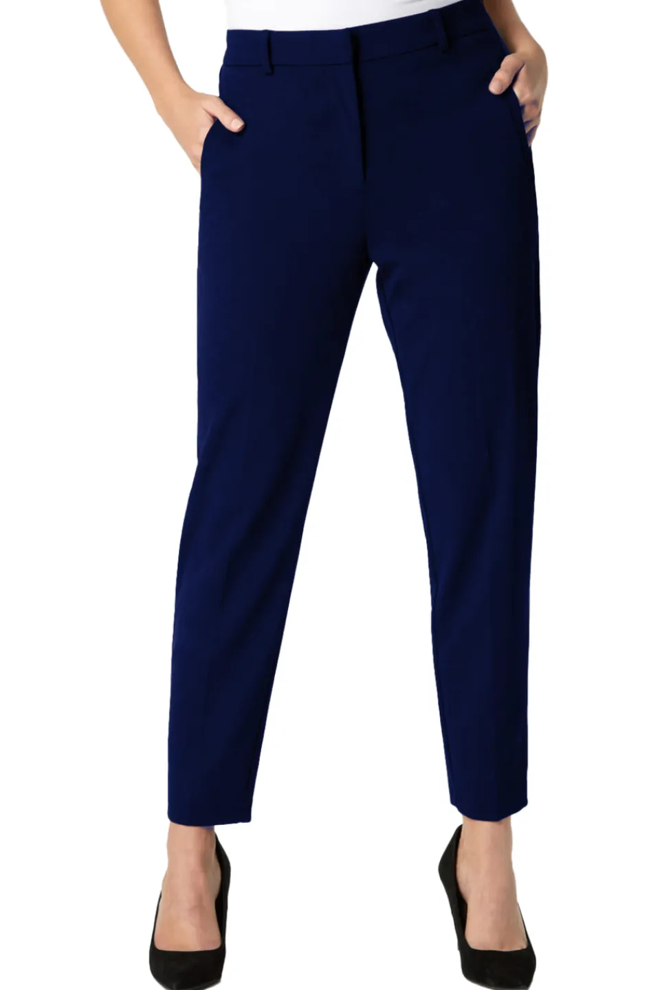 Trousers>Roman Short Straight Leg Stretch Trouser Navy