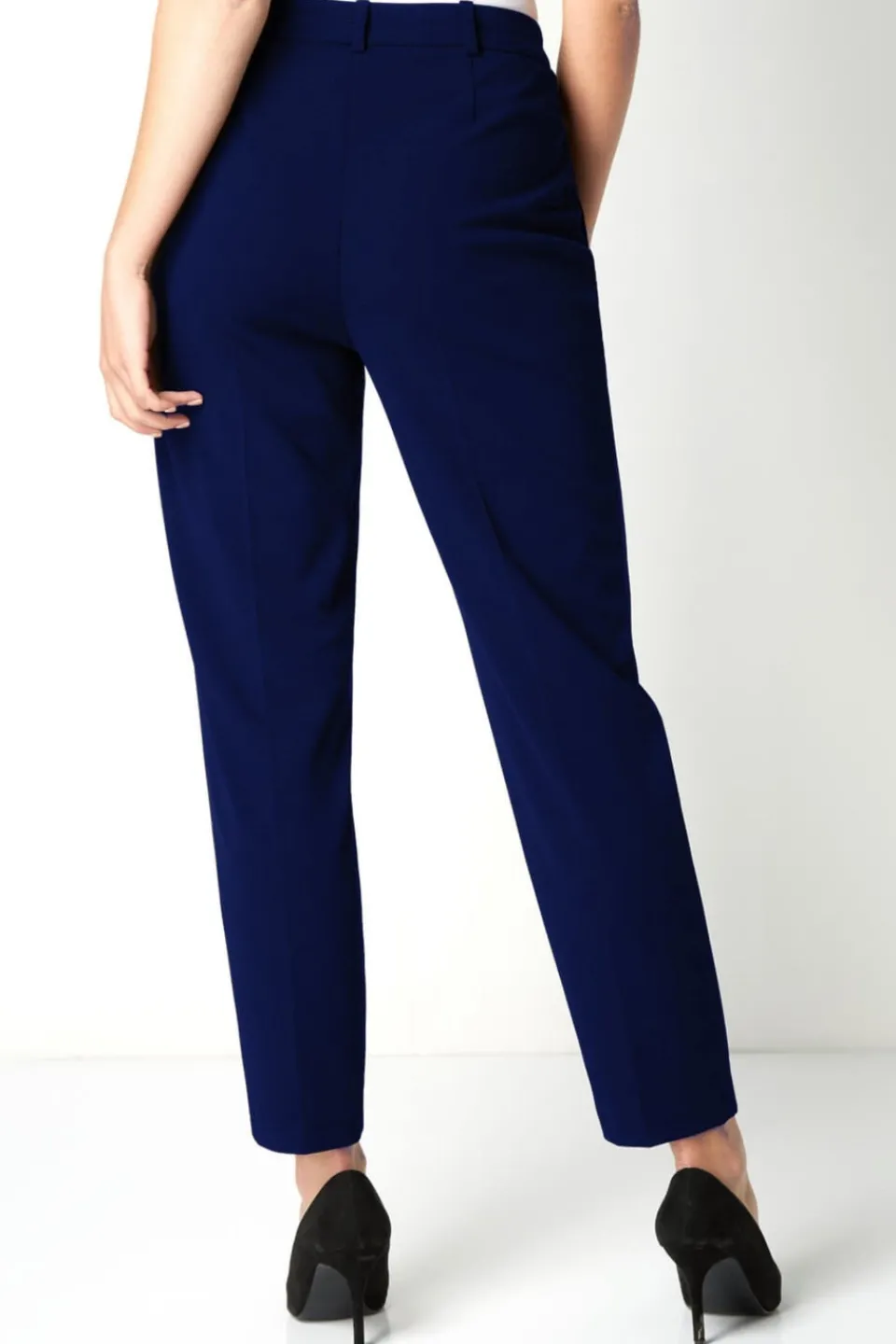 Trousers>Roman Short Straight Leg Stretch Trouser Navy