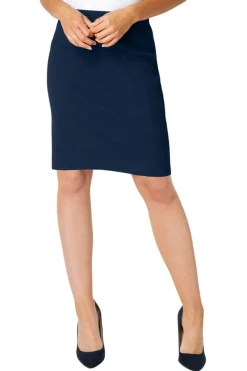 Skirts>Roman Short Textured Elastic Waist Jersey Skirt Navy