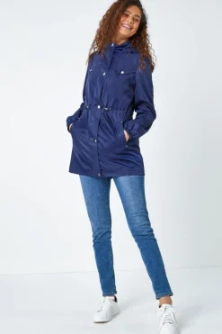 Coats & Jackets>Roman Shower Resistant Longline Jacket Navy