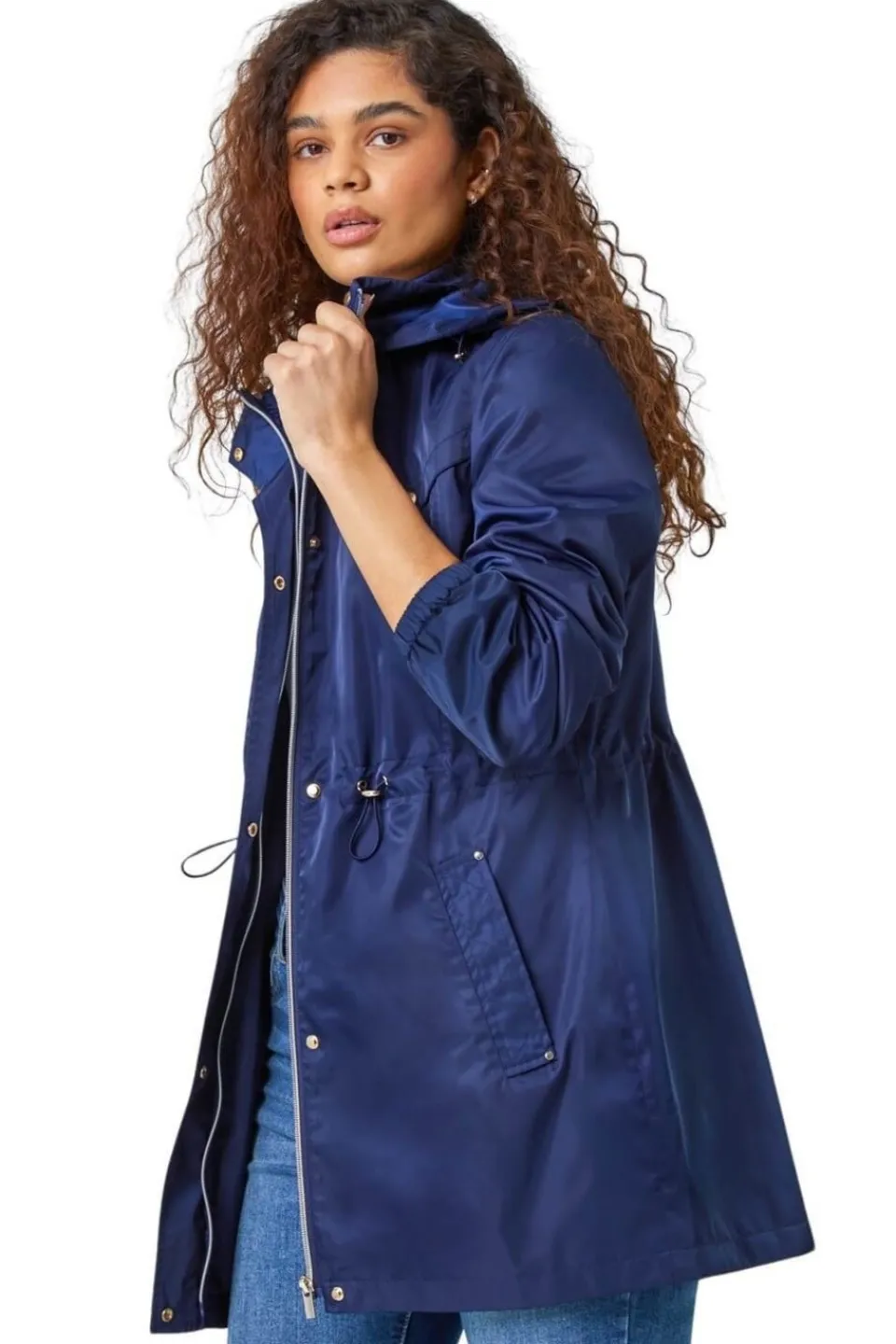 Coats & Jackets>Roman Shower Resistant Longline Jacket Navy