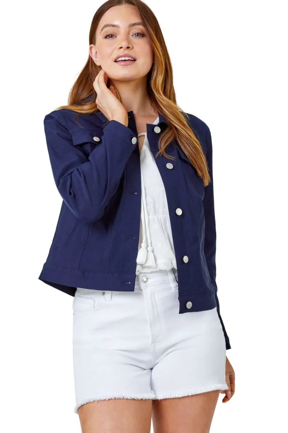 Coats & Jackets>Roman Stretch Pocket Detail Jacket Navy