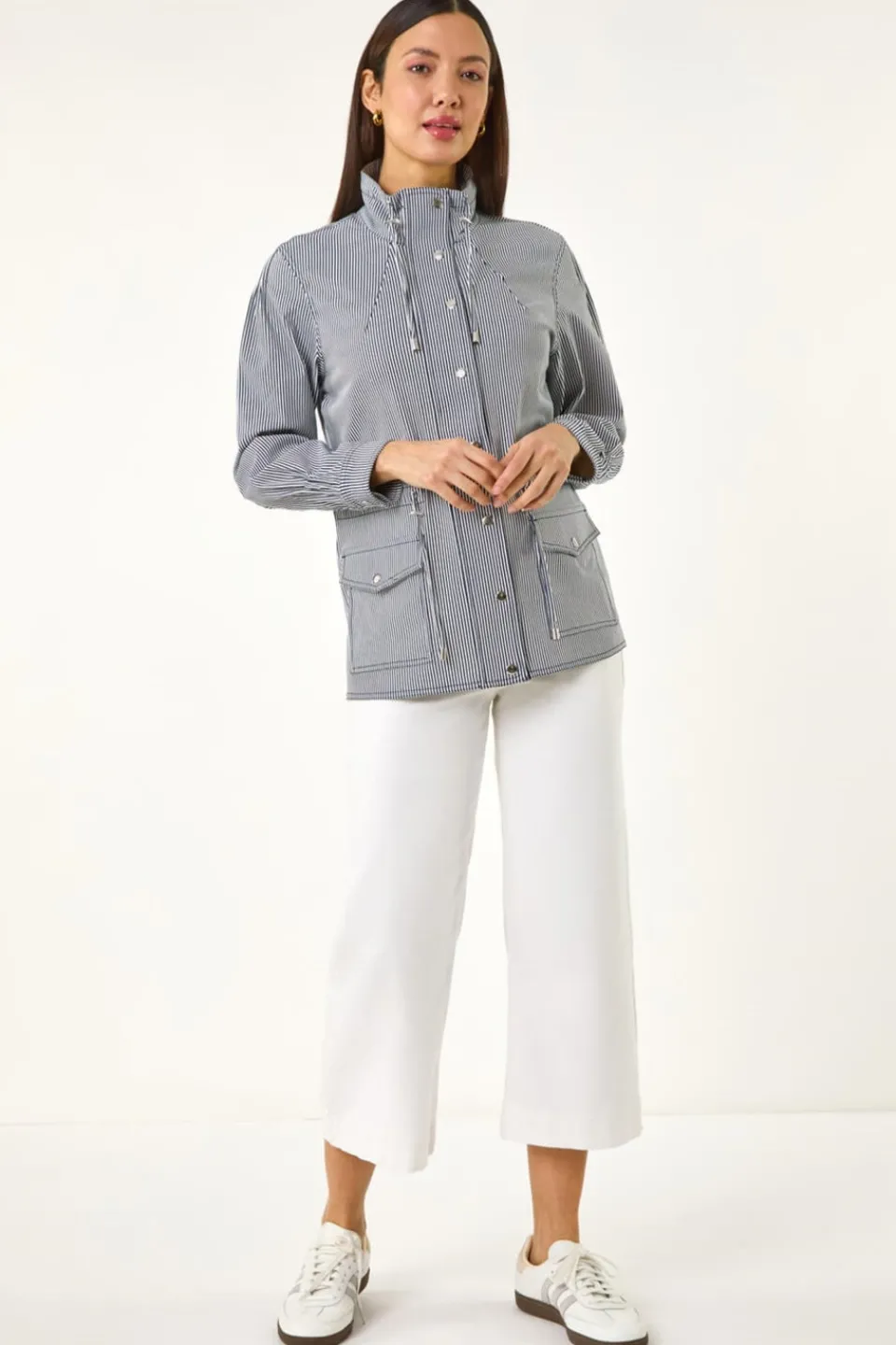 Coats & Jackets>Roman Navy Stripe Safari Jacket
