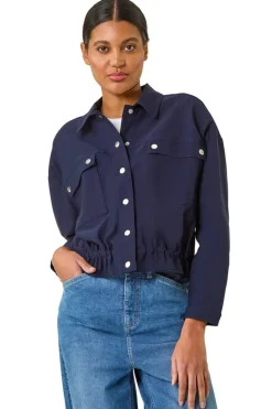 Coats & Jackets>Roman Navy Utility Collared Pocket Jacket