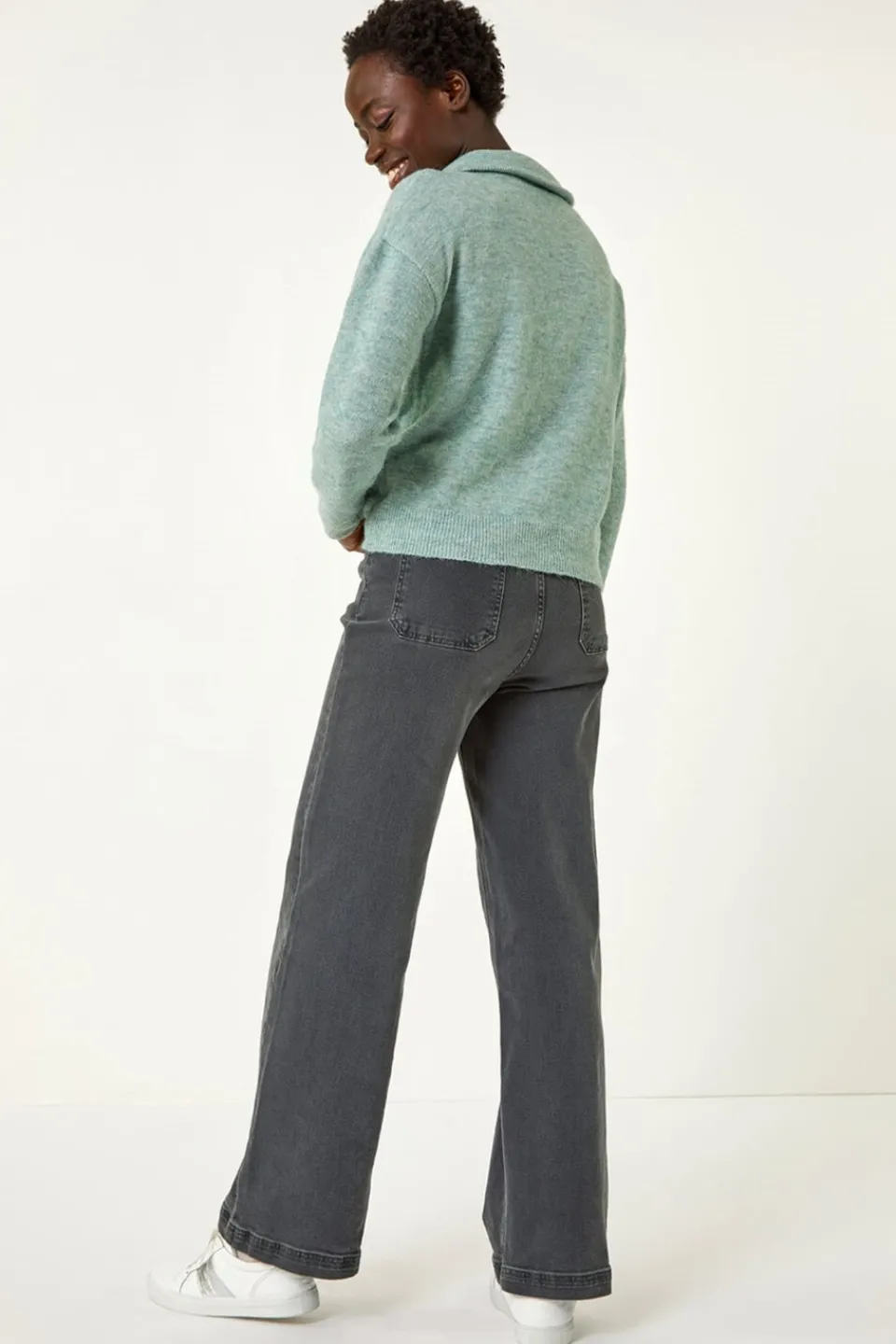Knitwear>Roman Pale Blue Collar Zip Neck PaleBlue