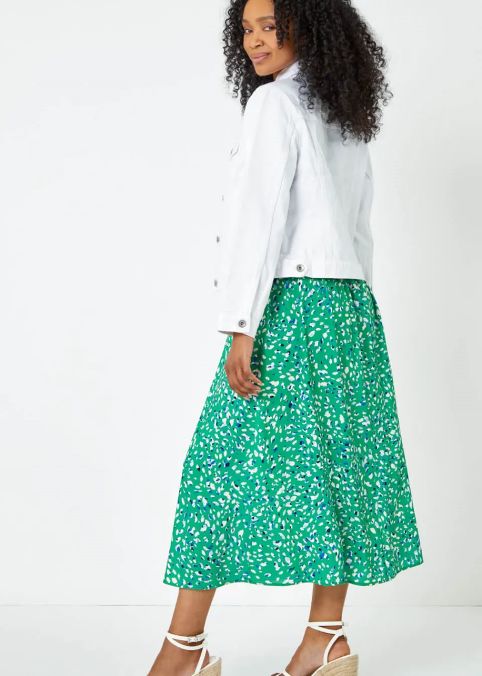 Coats & Jackets>Roman Petite Bleached Denim Jacket White