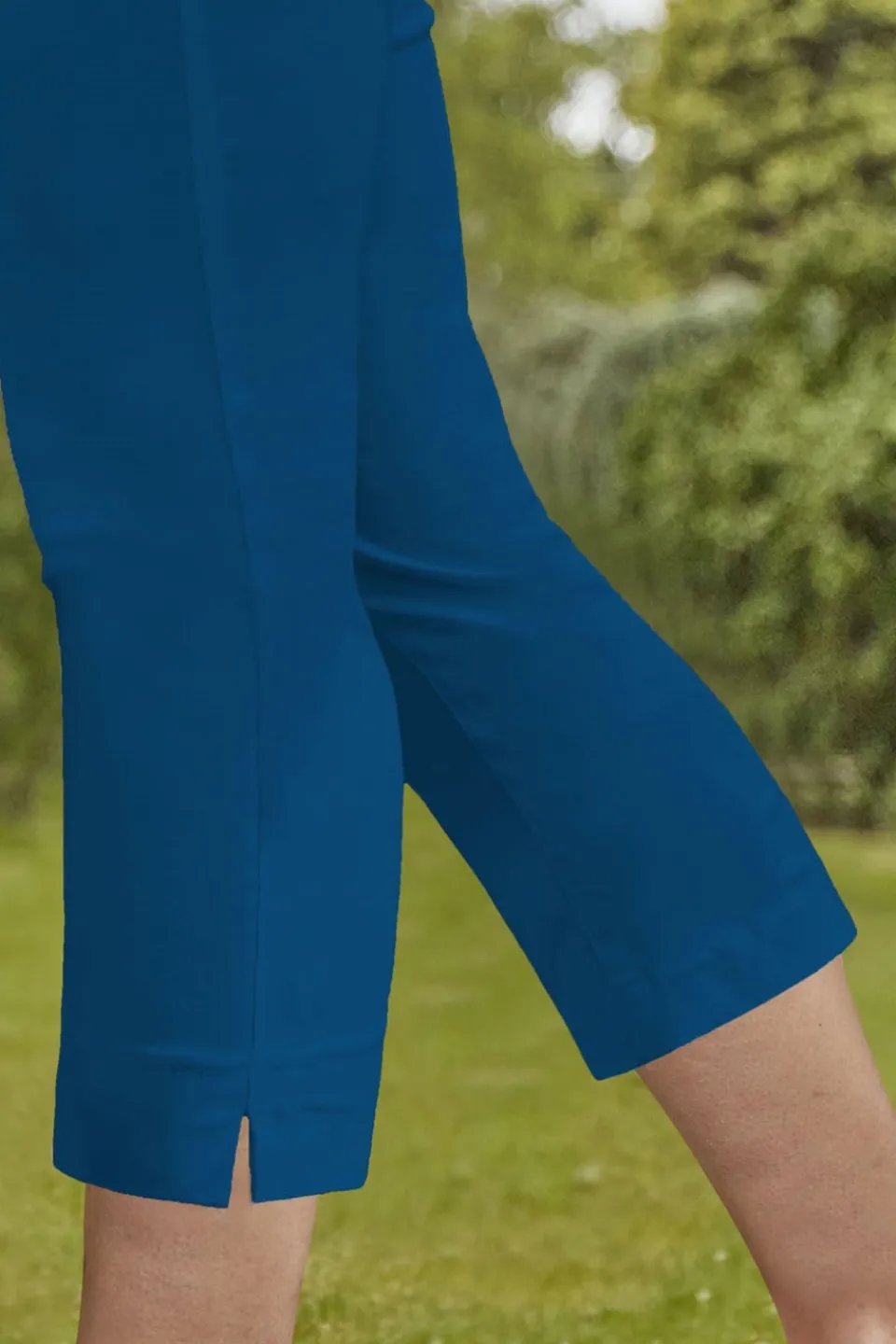 Trousers>Roman Petrol Blue Cropped Stretch Trouser Capri Summer Leggings 3/4 Pedal Pushers PetrolBlue