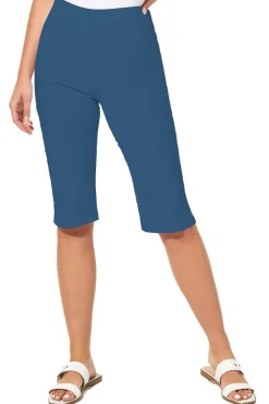 Shorts>Roman Petrol Blue Stretch Knee Length Elastic Waist  Shorts PetrolBlue