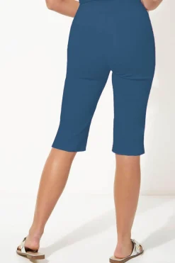 Shorts>Roman Petrol Blue Stretch Knee Length Elastic Waist  Shorts PetrolBlue
