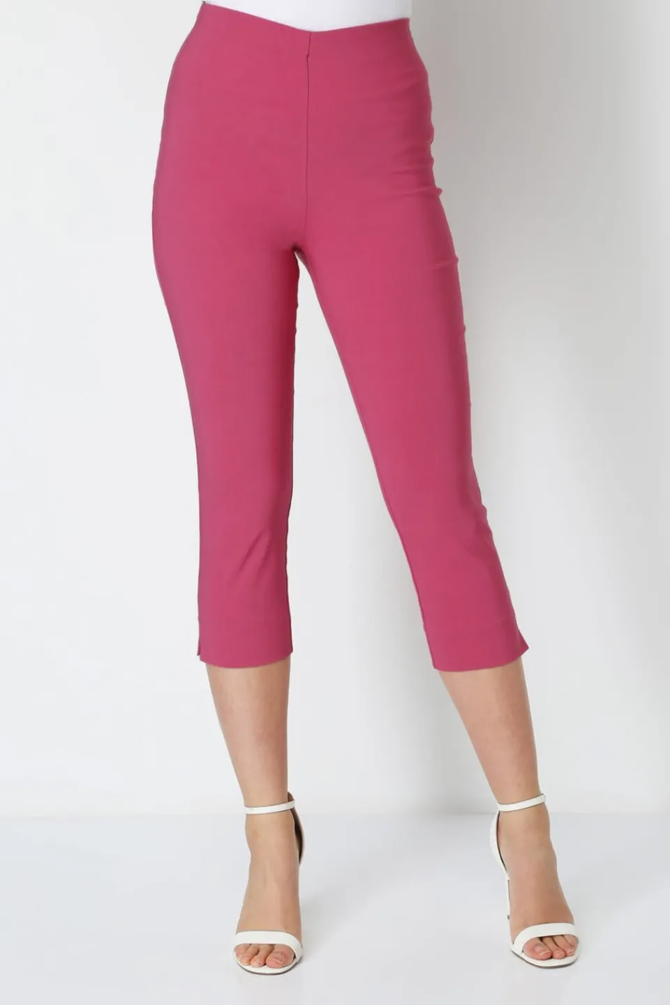 Trousers>Roman Pink Cropped Stretch Trouser