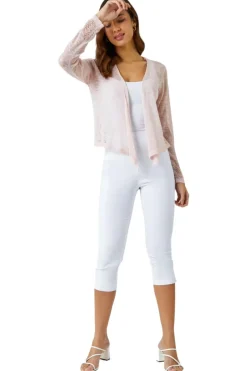 Knitwear>Roman Lightweight Knitted Shrug Pink