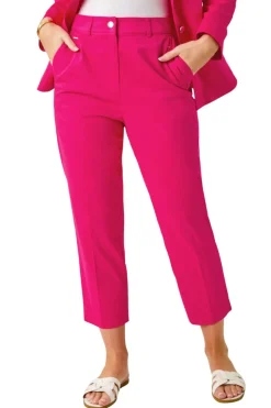 Trousers>Roman Petite Cotton Ankle Grazer Tapered Trousers Pink