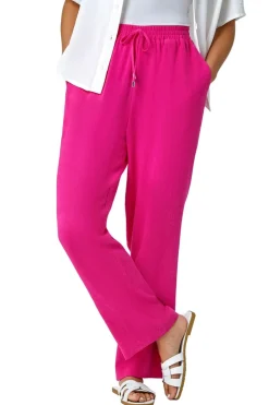 Trousers>Roman Pink Petite Linen Mix Trousers