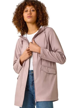 Coats & Jackets>Roman Rain Resistant Hooded Jacket Pink