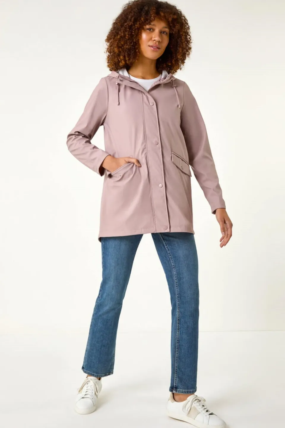 Coats & Jackets>Roman Rain Resistant Hooded Jacket Pink