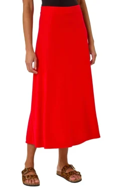 Skirts>Roman A-Line Pull On Stretch Skirt Red