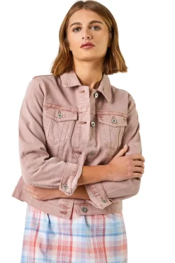 Coats & Jackets>Roman Rose Classic Cotton Denim Jacket