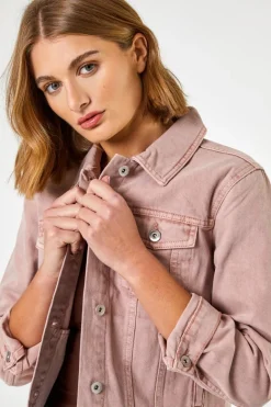 Coats & Jackets>Roman Rose Classic Cotton Denim Jacket