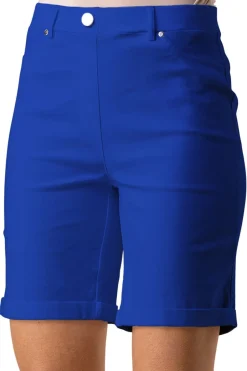 Shorts>Roman Royal Blue Elastic Waist Turn Up Stretch Shorts RoyalBlue