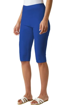 Shorts>Roman Royal Blue Elastic Waist Knee Length Stretch Shorts RoyalBlue