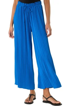 Trousers>Roman Royal Blue Pleated Wide Leg Culottes