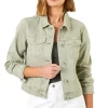 Coats & Jackets>Roman Classic Cotton Denim Jacket Sage