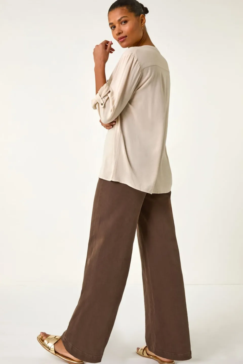 Tops>Roman Stone Buttoned Pocket Shirt Brown-Stone
