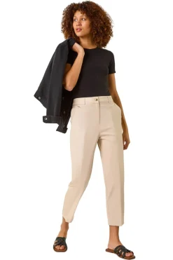 Trousers>Roman Stone Cotton Stretch Cropped Trouser